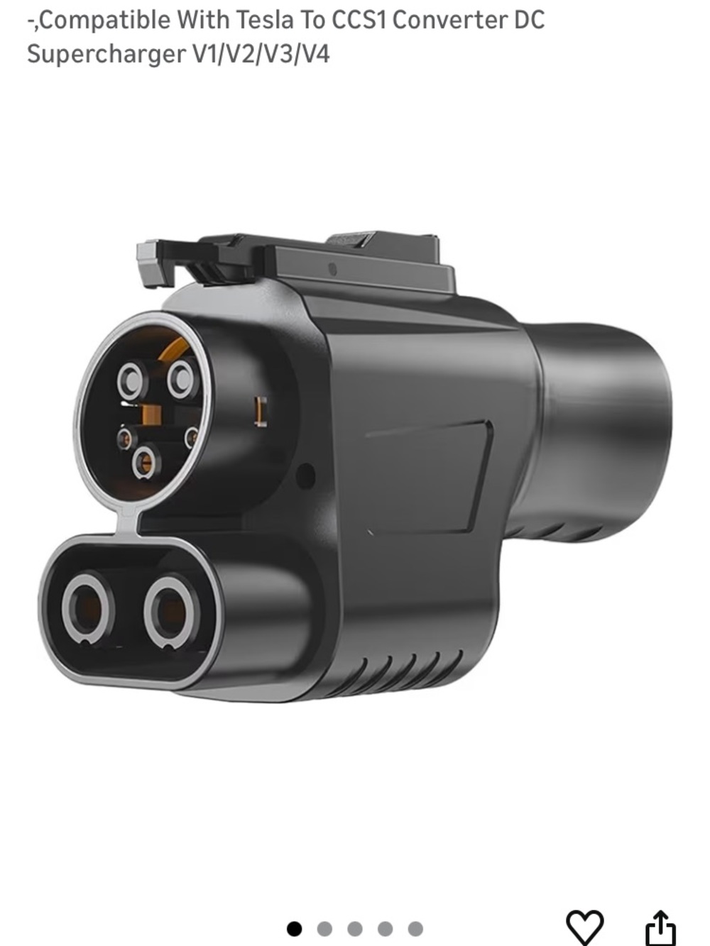 CCS1 to Tesla DC Supercharger Adapter Plug - Black